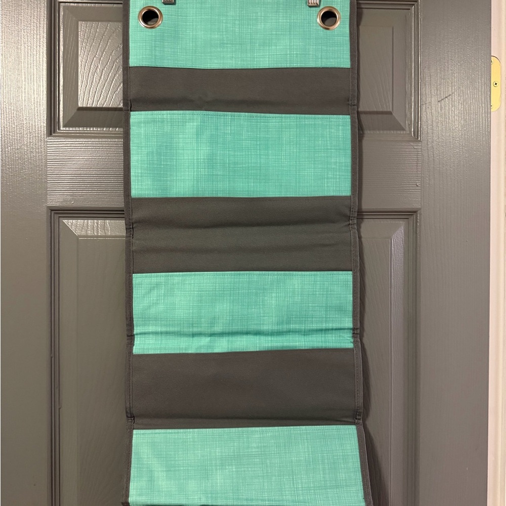 Hanging Organizer with Pockets - Teal and Gray. Thirty one gifts